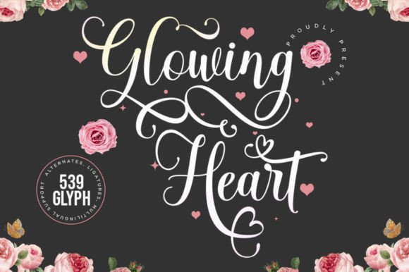 Glowing Heart: A Modern Calligraphic Font for Elegant Web Design