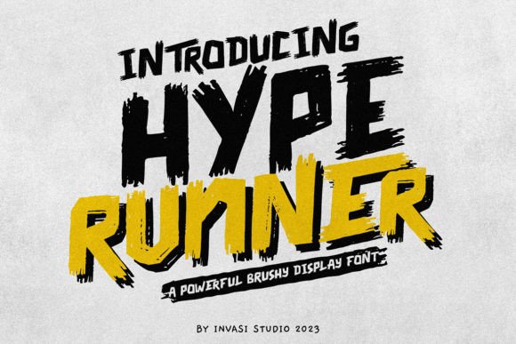 Hype Runner - Brushy Display: A Bold Script Font for Crafters and Makers