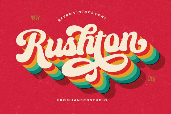 Rushton: A Retro Vintage Script Font for Crafters and Product Designers